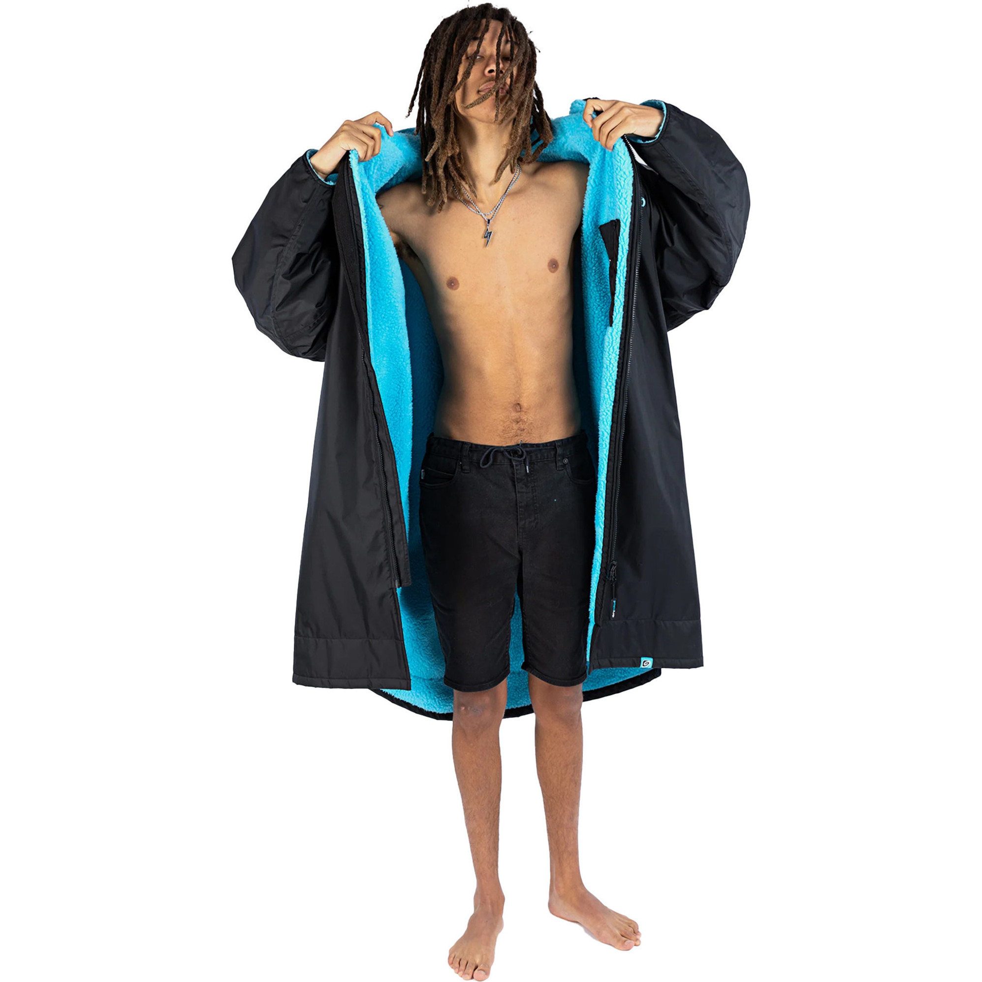 Dryrobe Advance Long Sleeve Change Robe V3 DR104 - Black / Blue